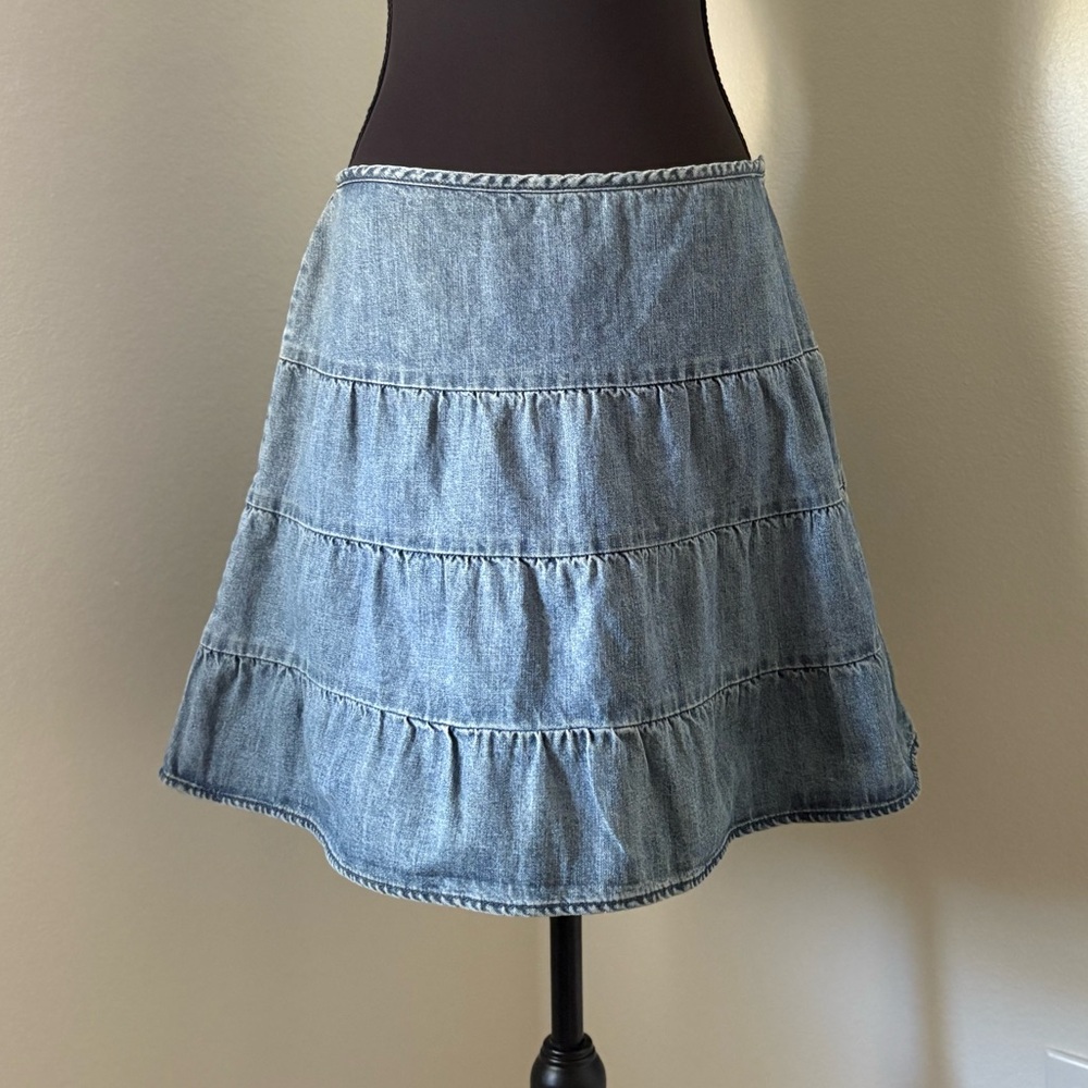 The Limited Ruffled Denim Mini Skirt- Size 4
